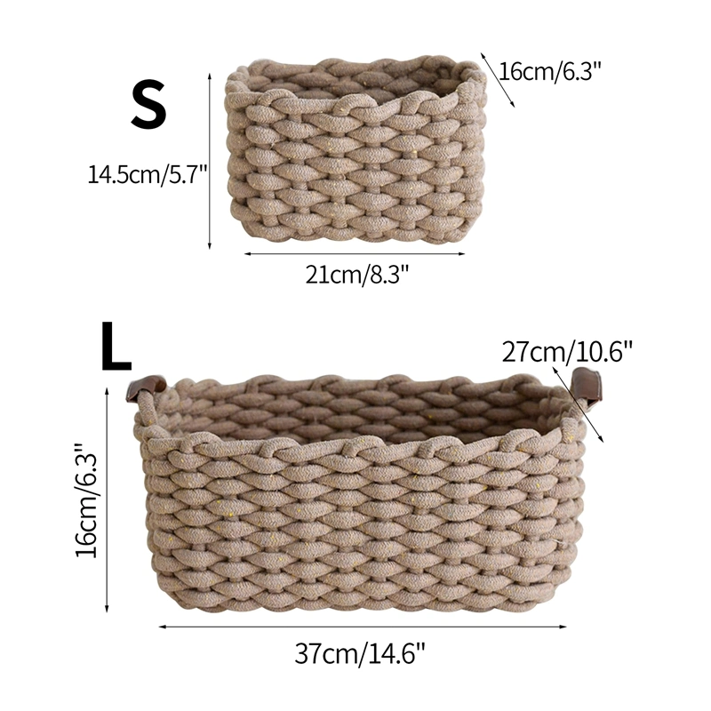 Hand-Woven Storage Basket Nordic Desktop Organizer Toys Clothes Storage Baskets Cosmetic Book Container Box Basket